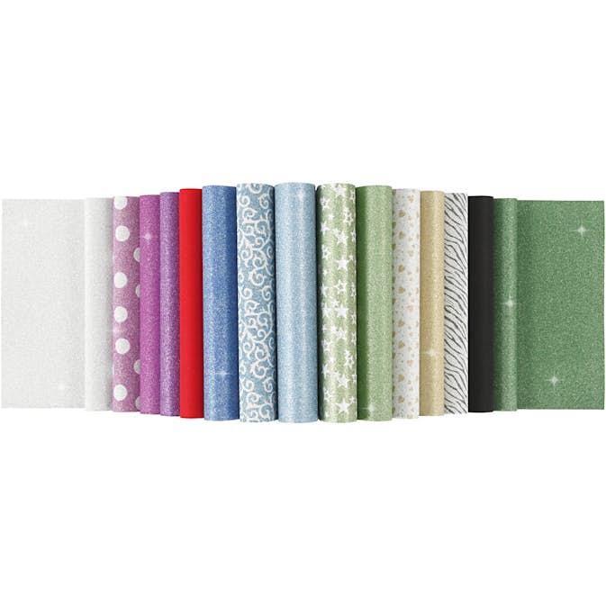 Glitterpapper Creativ Company i Block A4 210x297 mm 150 g 30 Ark/ 1 st