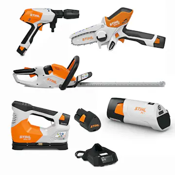 Paket STIHL Grensåg Häcksax Högtryckstvätt Kompressor Powerbank Med Batteri & Laddare
