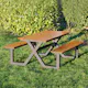 Bänk Hortus Nonwood Model X Teak Antracitstativ