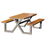 Bänk Hortus Nonwood Model X Teak Antracitstativ