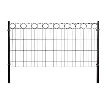 Staket Hortus Svart Panelpaket Med Dekor O 4 Sektioner 100 cm Hög