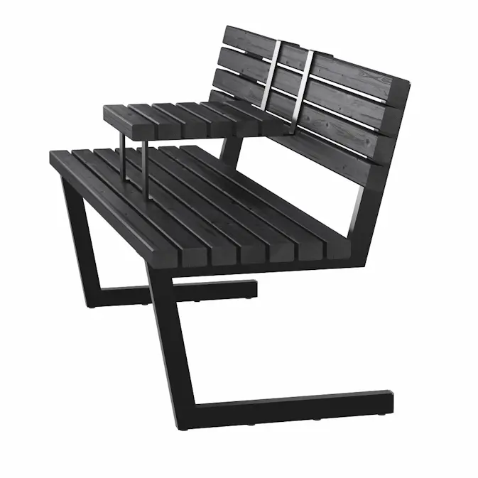 Bänk med Hängbord PLUS Relax 150 cm Svart