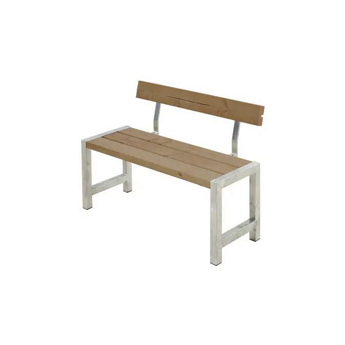 Plankbänk med Ryggstöd PLUS Café 127 cm ThermoWood