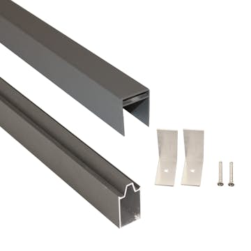 Topp/bottenskena Hortus Aluminiumdesign Svart Inkl. Beslag