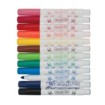 Textiltuschpennor ABA Skol 12 Färger 5 mm