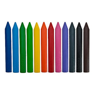 Plastkritor ABA Skol Jumbo Trekantiga 12 Färger