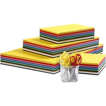 Kreativ Kartong Creativ Company Och Barnsaxar Mixade Färger A3,A4,A5,A6, 180 g 1 Set