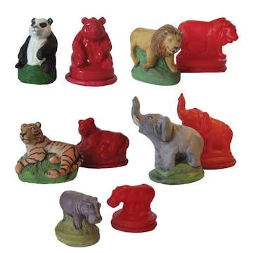 Gipsform ABA Skol Vilda Djur 5st