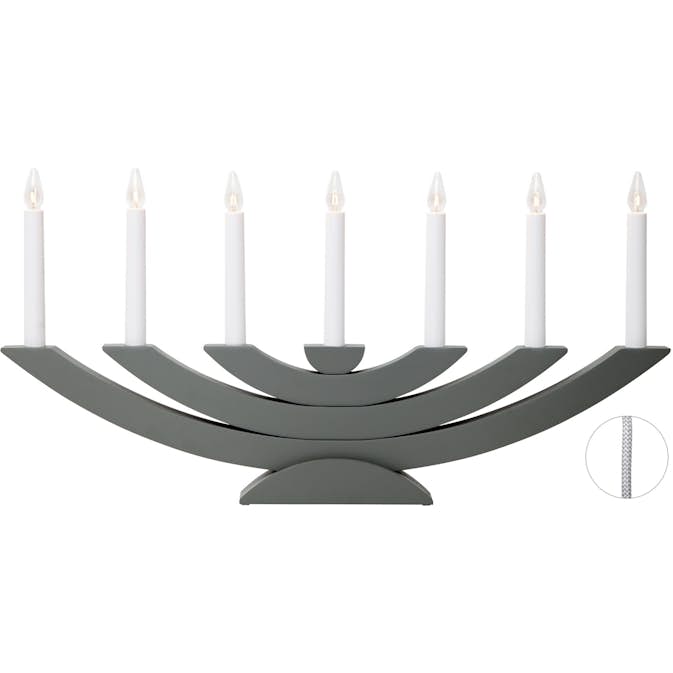 Adventsljusstake Star Trading Navida 7-Armad LED i Grå
