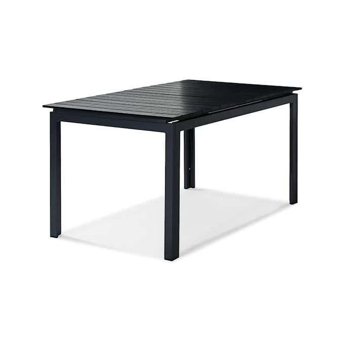 Trädgårdsbord Comfort Garden Tunis, Svart Förlängningsbart Utebord 90x160-220 cm i Aluminium/Aintwood