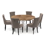 Matgrupp Bloomington Lyon Runt Matbord 150 cmVit Bas med 6 Viktoria Matstol