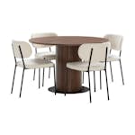 Matgrupp Basic Home Noira Runt Matbord 120 cm med 4 Gemmiano Matstol