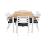 Trädgårdsgrupp deNoord Las Vegas Matgrupp Utomhus 220-280 cm + 8 Oliver Matstol