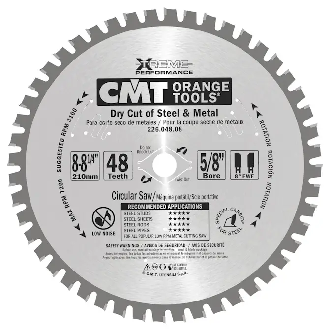 Sågklinga CMT Orange Tools Dry Cut Metall 226.047.09M