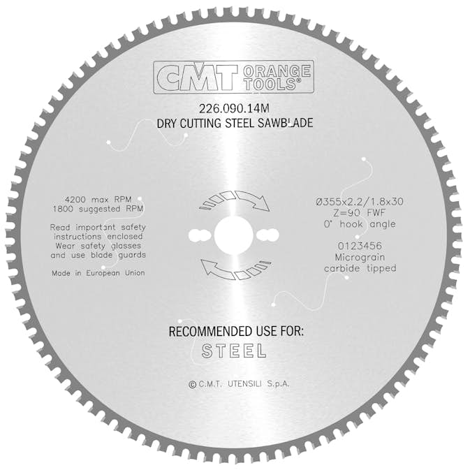 Sågklinga CMT Orange Tools Dry Cut Metall 226.047.09M