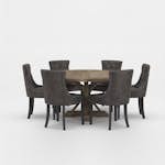 Matgrupp Bloomington Lyon Runt Matbord 150 cm med 6 Tuva Matstol