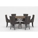 Matgrupp Bloomington Lyon Runt Matbord 150 cm Vit Bas med 6 Tuva Matstol