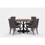 Matgrupp Bloomington Lyon Runt Matbord 120 cm Svart Bas med 4 Tuva Matstol