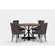 Matgrupp Bloomington Lyon Runt Matbord 120 cm Svart Bas med 4 Tuva Matstol
