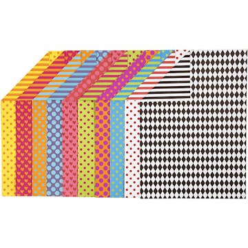 Mönstrad Kartong Creativ Company Mixade Färger A4 210x297 mm 1 Förp
