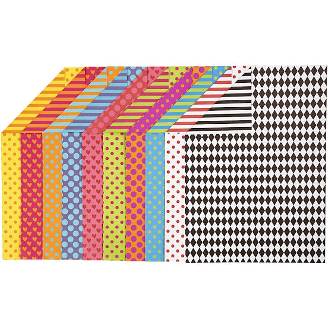 Mönstrad Kartong Creativ Company Mixade Färger A4 210x297 mm 1 Förp