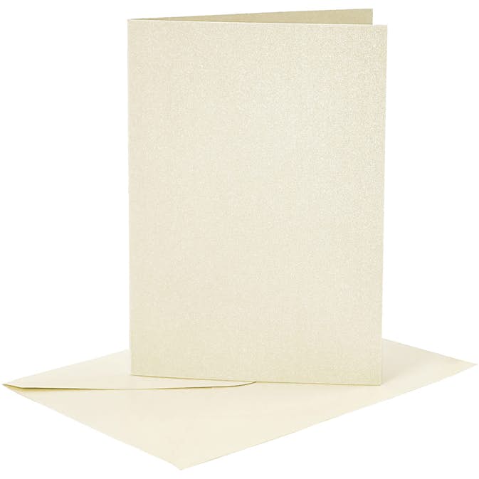 Kort Creativ Company och Kuvert Pärlemor KortStl 10,5x15 cm KuvertStl 11,5x16,5 cm 4 set/1 Förp