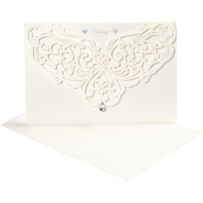 Kort Creativ Company och Kuvert Lyxiga KortStl 12x17,7 cm KuvertStl 18,x12,5 cm Råvit 5 set/1 Förp