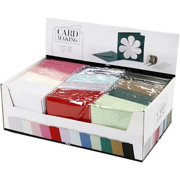 Kort Creativ Company och Kuvert KortStl 15,2x15,2 cm KuvertStl 16x16 cm Mixade Färger 12x10 Förp/1 Förp