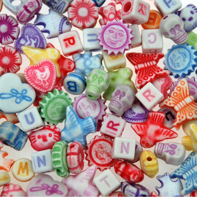 Plastpärlor ABA Skol Bokstäver Bokstäver Figurer 940 st