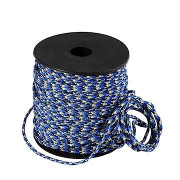 Polyestertråd ABA Skol Regnbågsfärgad Paracord Ø 2 mm Blå/svart/vit