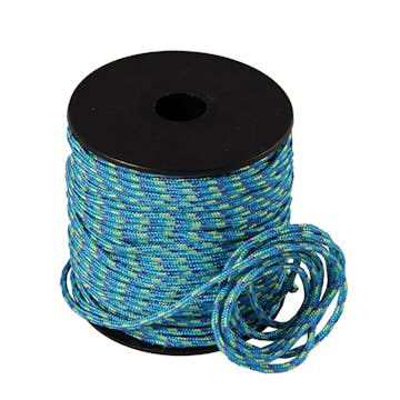 Polyestertråd ABA Skol Rosa/creme/blå Paracord Ø 2 mm Turkos/grön/blå