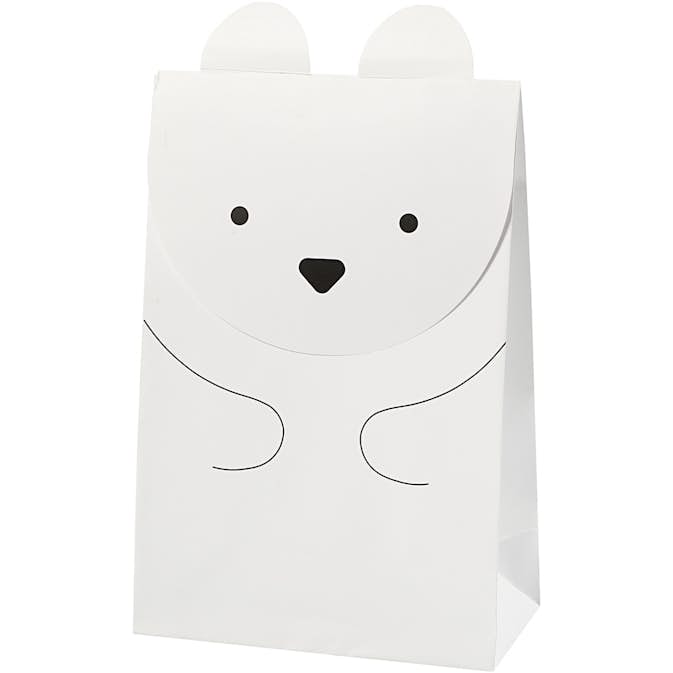 Papperspåsar Creativ Company H18 cm Stl 6x12 cm Vit 6 St/1 Förp