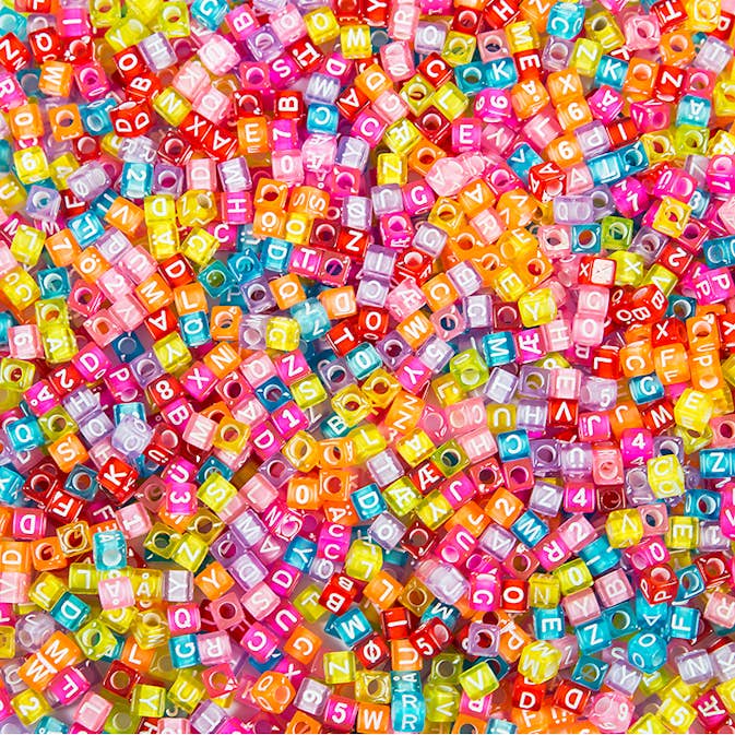 Plastpärlor ABA Skol Tärningar A-Ö A-Ö 0-9 900 st
