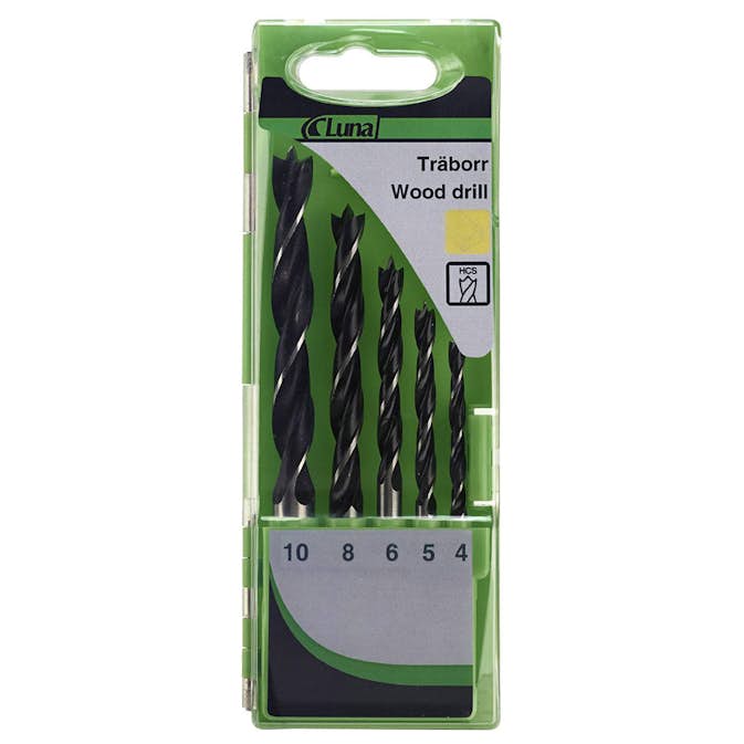Spiralborrsats Luna Tools Trä 5-Delar