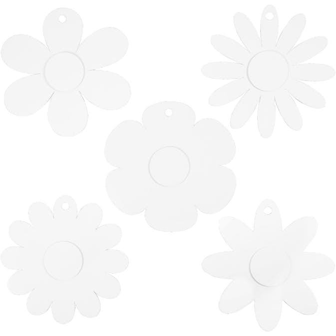 Pappfigur Creativ Company Blommor Vit D20 cm 400 g 5x3 St/1 Förp