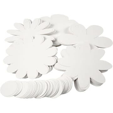 Pappfigur Creativ Company Blommor Vit D20 cm 400 g 5x20 St/1 Förp