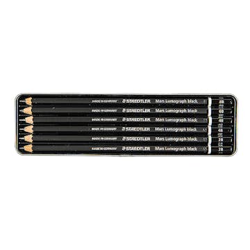 Blyertspennor Staedtler Mars Lumograph Black 6 st