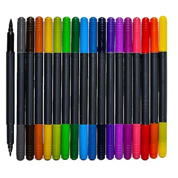 Tuschpenna ABA Skol Akvarell Med Dubbelspets 18 Färger