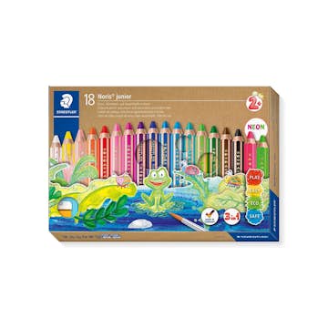 Färgpennor ABA Skol Staedtler Noris Junior 140 18 färger