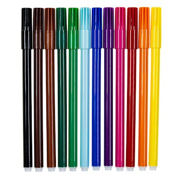 Tuschpenna ABA Skol Bic Visa 12 Färger