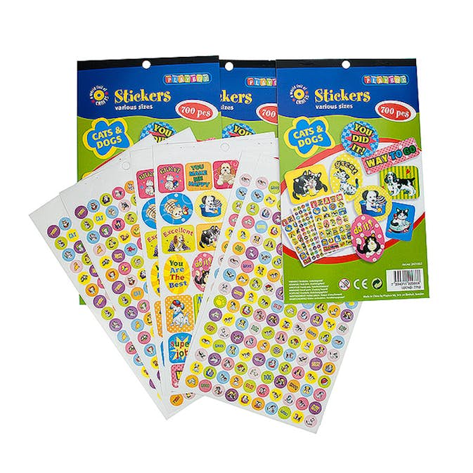 Stickers ABA Skol Hundar Hundar Katter 2100 st