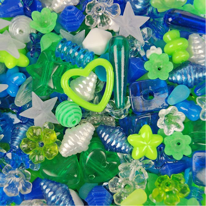 Plastpärlor ABA Skol Blå/gröna 1 0 st