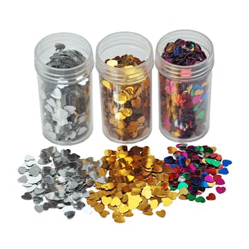 Paljetter ABA Skol Minihjärtan 3 Olika Ø 6 mm