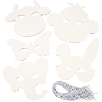 Djurmasker Creativ Company Vit 230 g 100 St/1 Förp