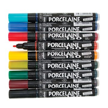 Porslinsmålningspennor ABA Skol 9 Täckande Färger