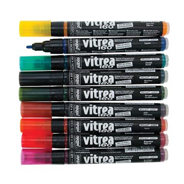 Glasmålningspennor ABA Skol 9 Blanka Färger