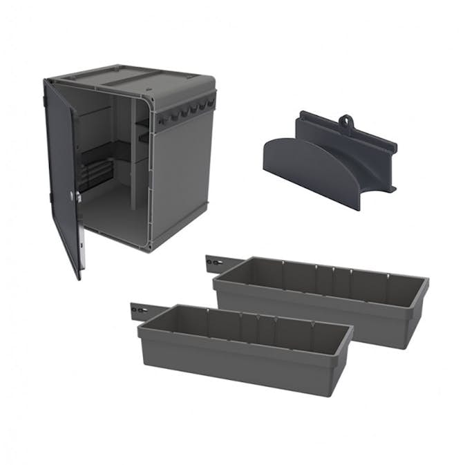 Städskåpssats Beslag Design 4-delar Mörkgrå