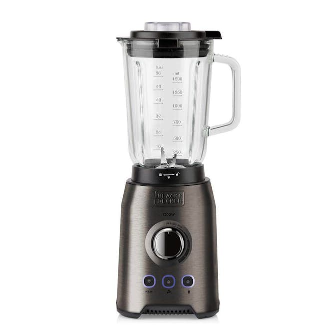 Blender Black+Decker 1,5L Borstat Stål 1200W med Turbofunktion & Justerbara Hastigheter