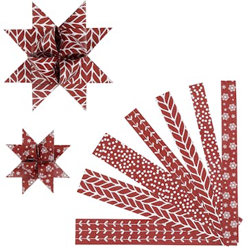 Stjärnstrimlor Creativ Company Vit/Röd 60 Strimlor/1 Förp