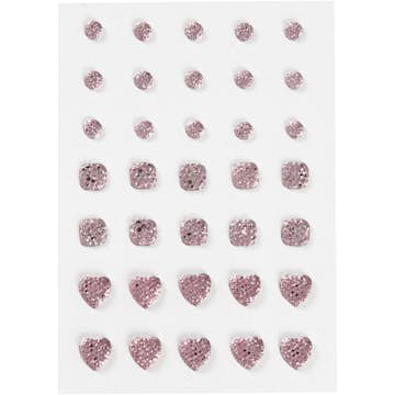 Rhinestones Creativ Company (Rund, Fyrkant, Hjärta) 35 St/1 Förp